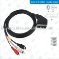 Scart para rca cabo adaptador para conectar leitores de DVD, caixas de satélite e cabo, LCD, projetores, monitores de plasma